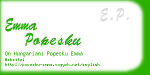 emma popesku business card